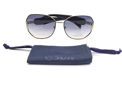 Солнцезащитные очки ESUN (ESUN, 2512, Ободковая, Металл, Черный, KНР, Polarized, Геометрическая, 61-17-140, Женщин, Силиконовы)